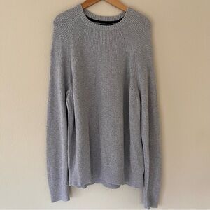 Banana Republic Mens Crew Neck Sweater‎ Sz XL Gray Fisherman Pullover Wool Blend